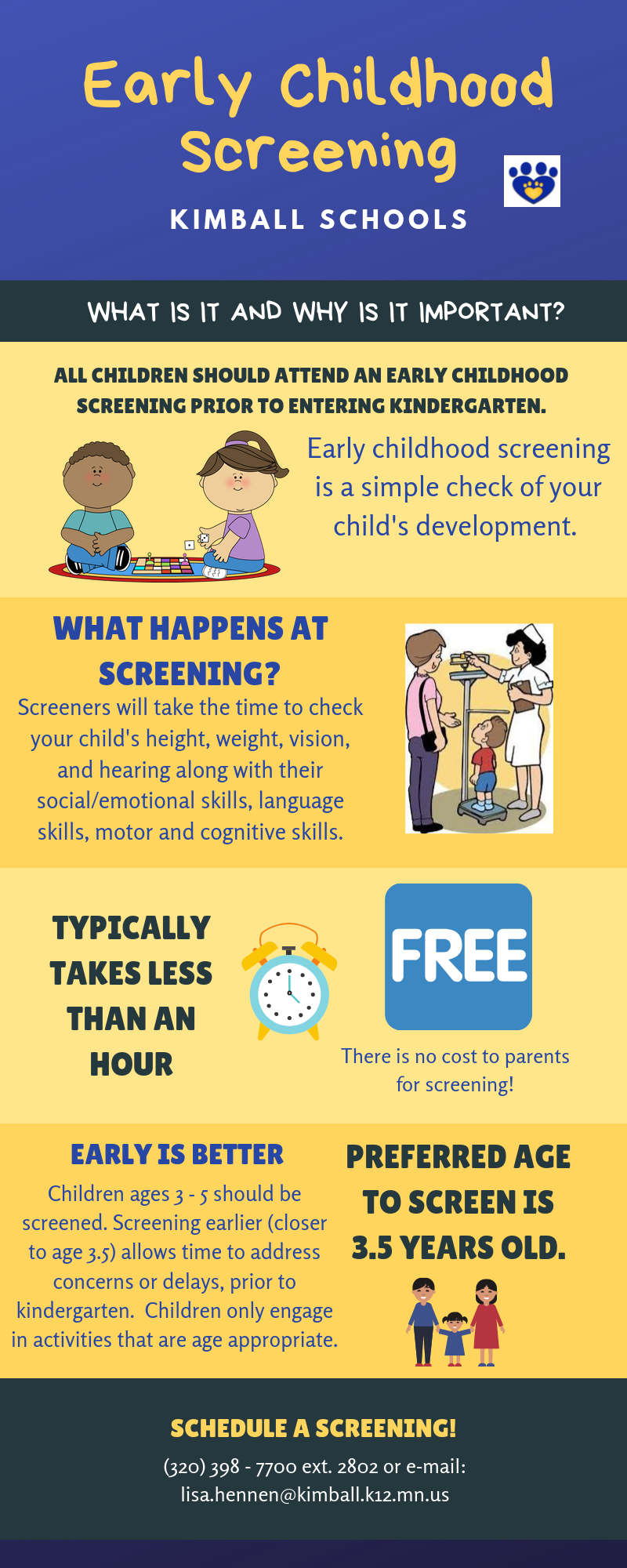 Early Childhood Screening Kimball Area Public Schools