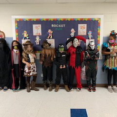 Halloween fun (masks are not worn when students are eating)