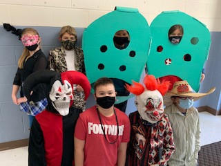 Halloween fun (masks are not worn when students are eating)