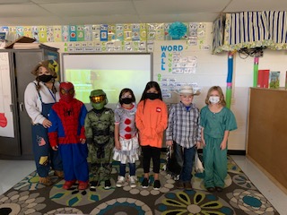 masks are not worn when students are eating) Halloween fun (
