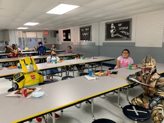 Halloween fun (masks are not worn when students are eating)