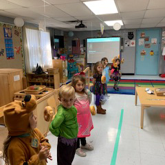 Halloween fun (masks are not worn when students are eating)
