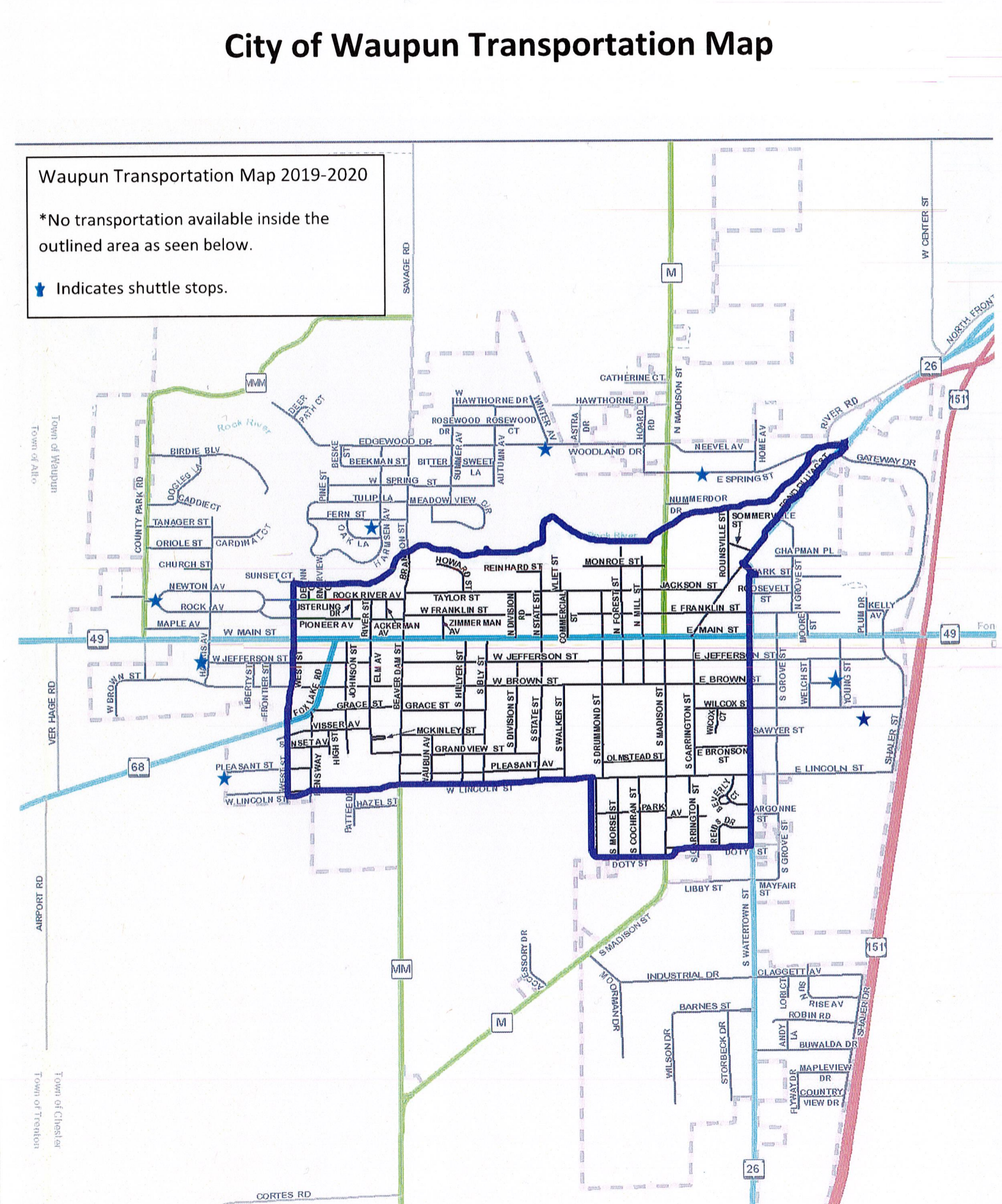 City of Waupun Transportation Map