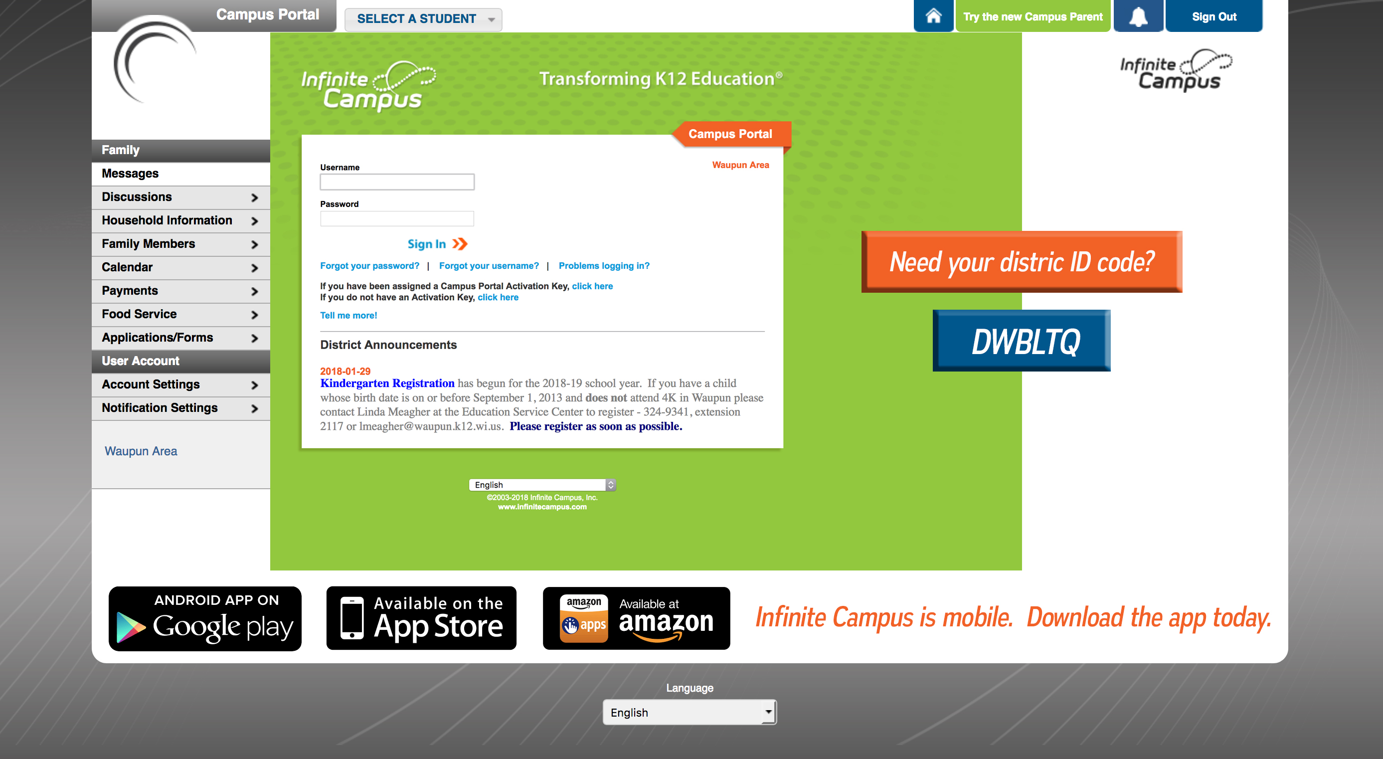 INFINITE CAMPUS SITE