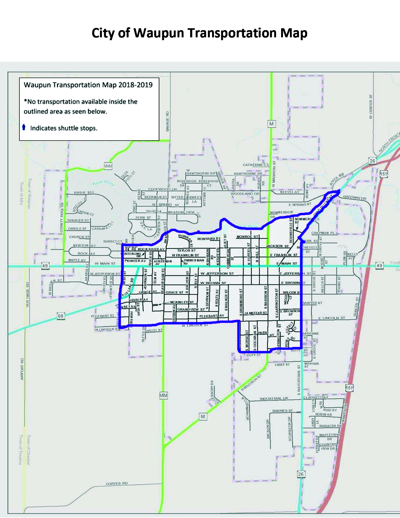 City of Waupun Transportation Map