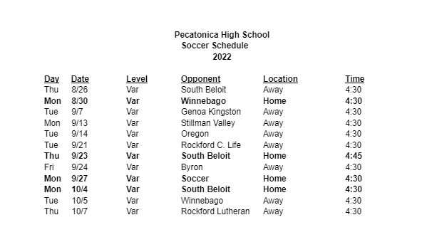 soccer schedule 2021