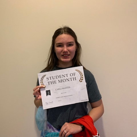 6th Grade March Student Of The Month - Carli Mantia