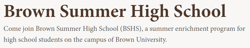BROWN SUMMER HIGH SCHOOL
