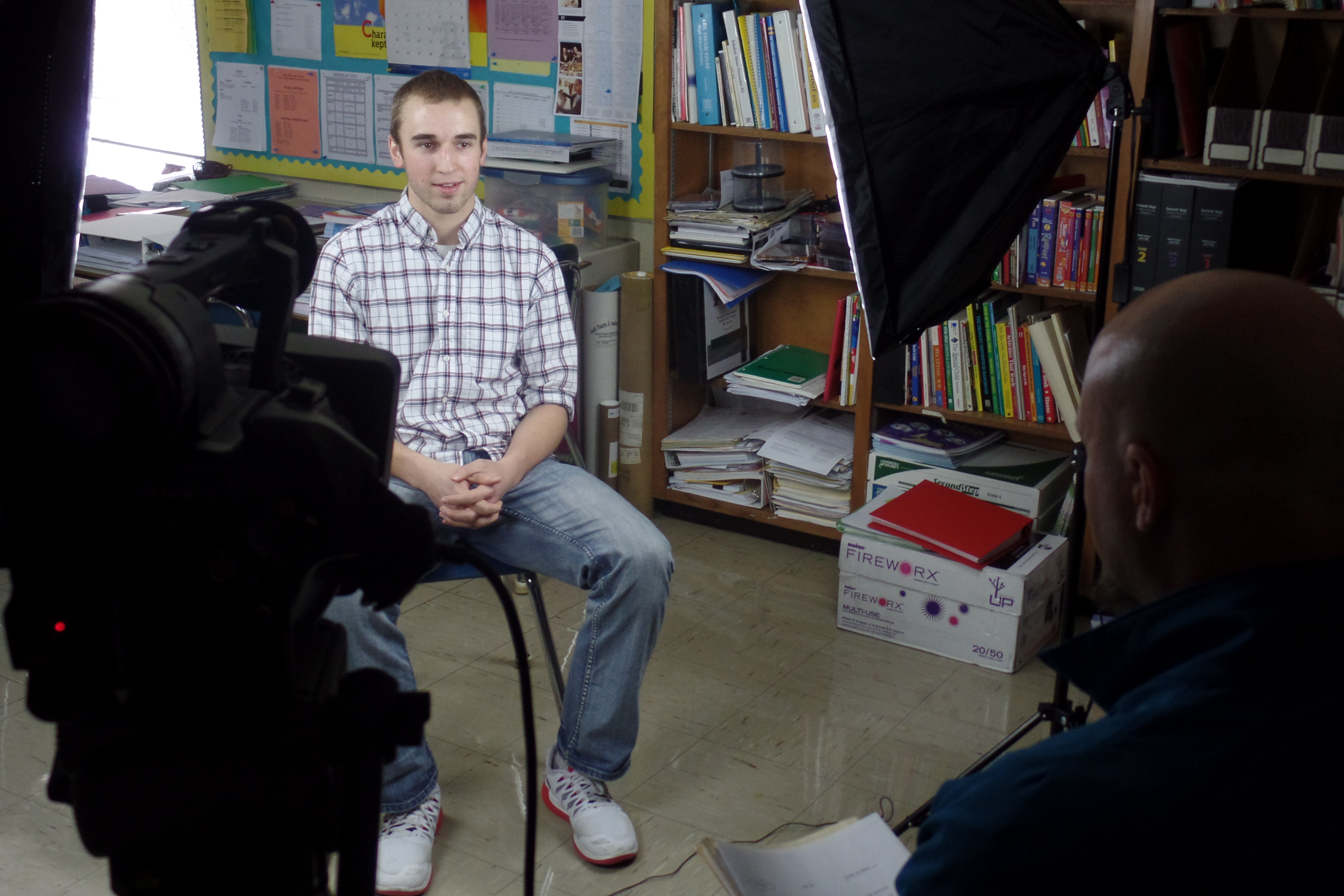 Man sitting down for an interview