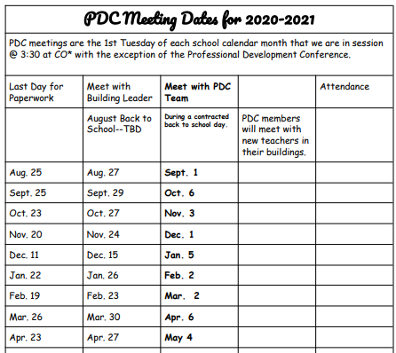 meeting dates