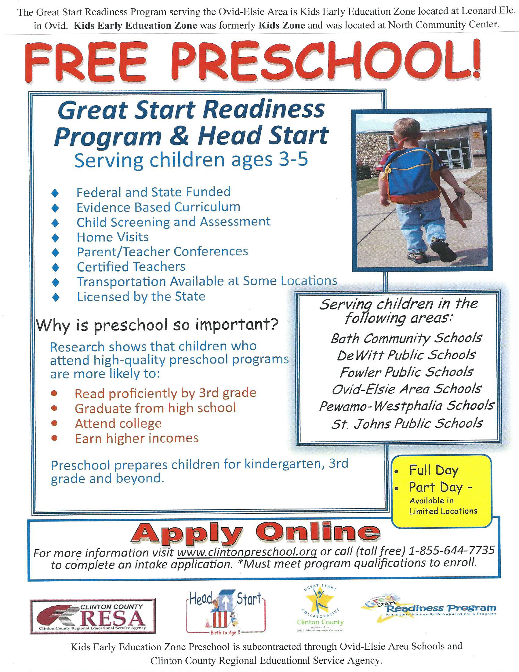 Clinton preschool flyer