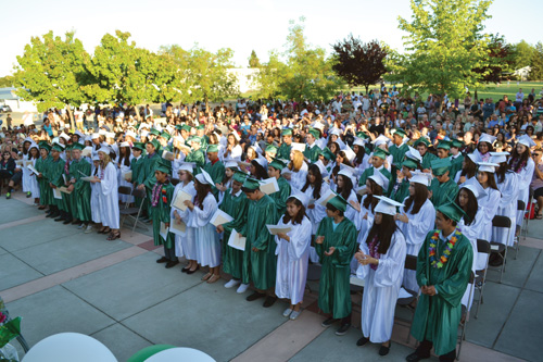 A photo of a graduation.