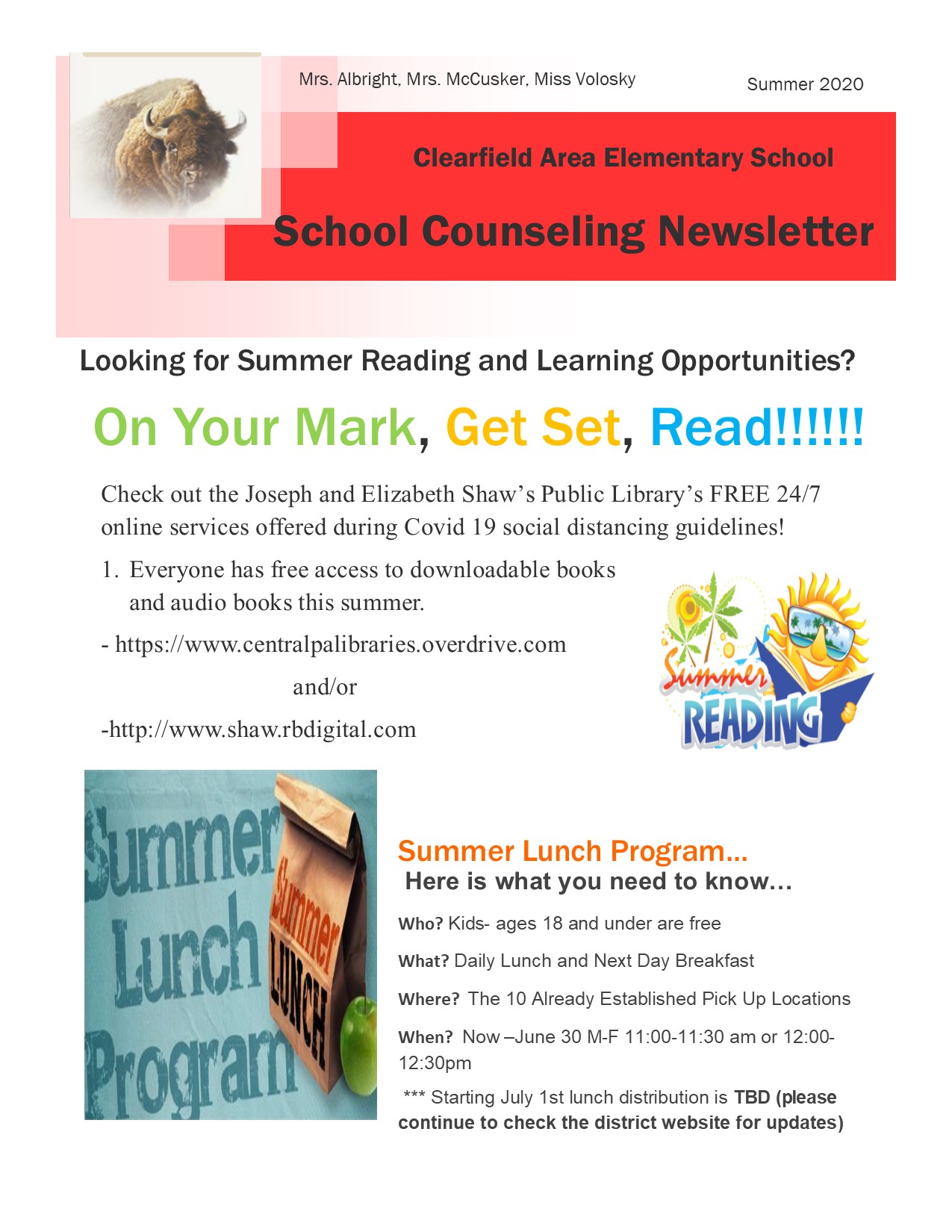 photo of the school counseling newsletter
