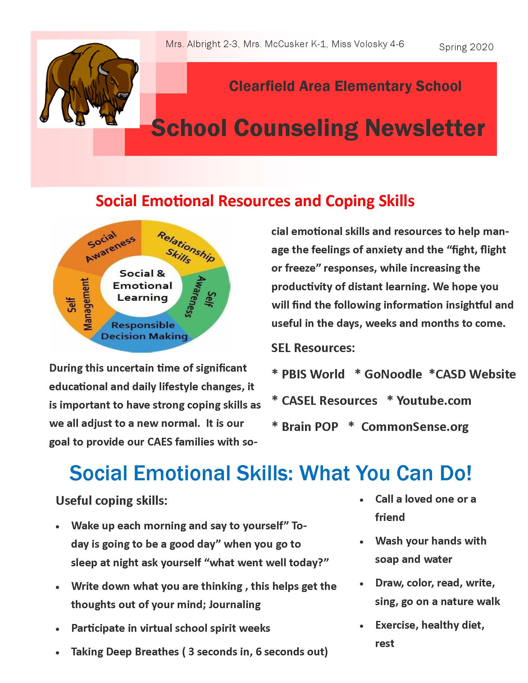 school counseling newsletter