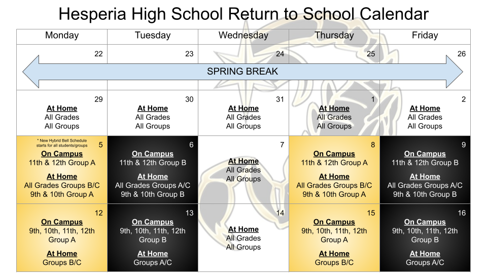 Reopening Calendar