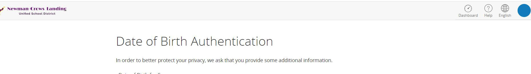 Date of Birth Authentication