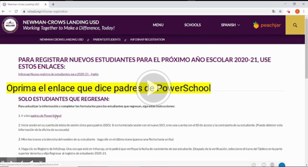 Returning Student Spanish