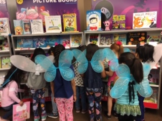 The students of the school enjoying the Book Fair