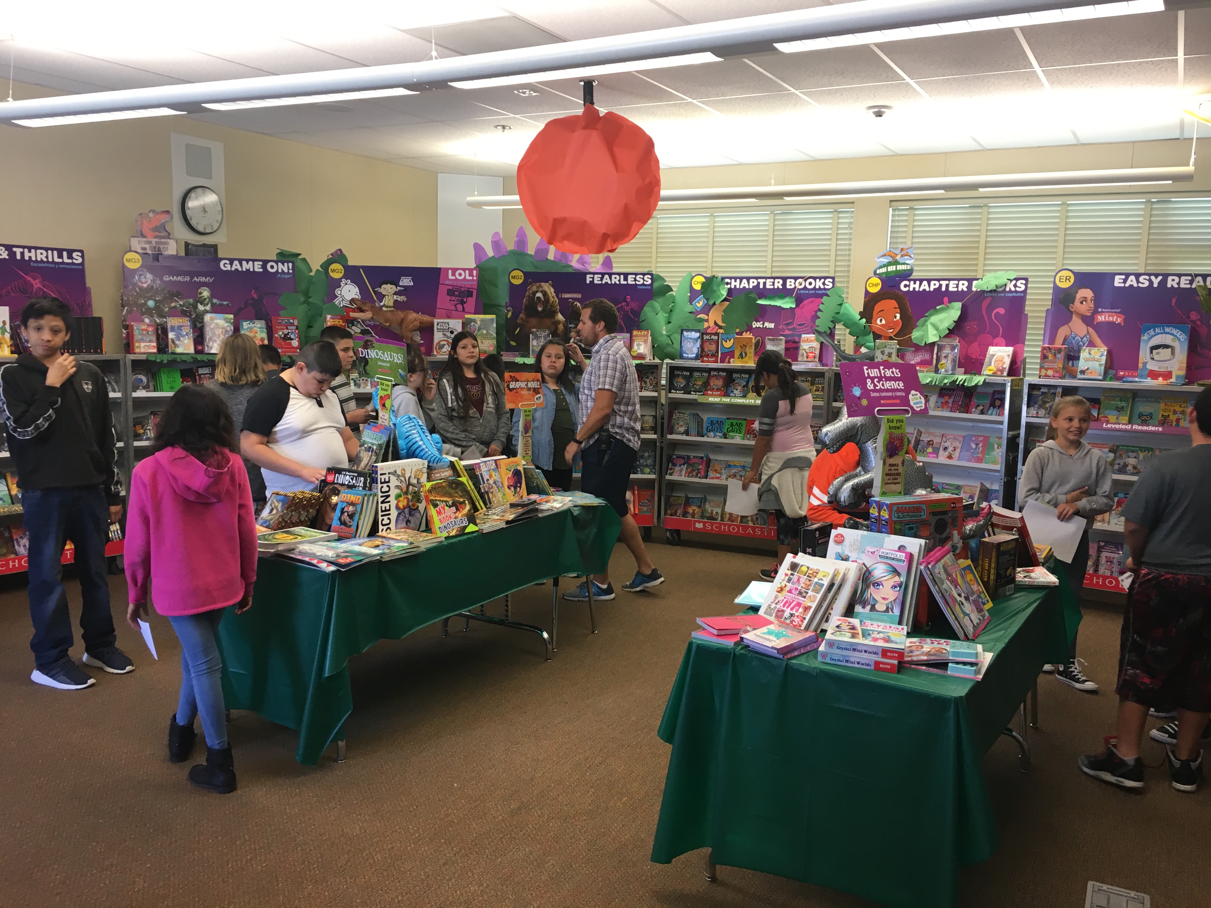 The students enjoying their day in the Book Fair