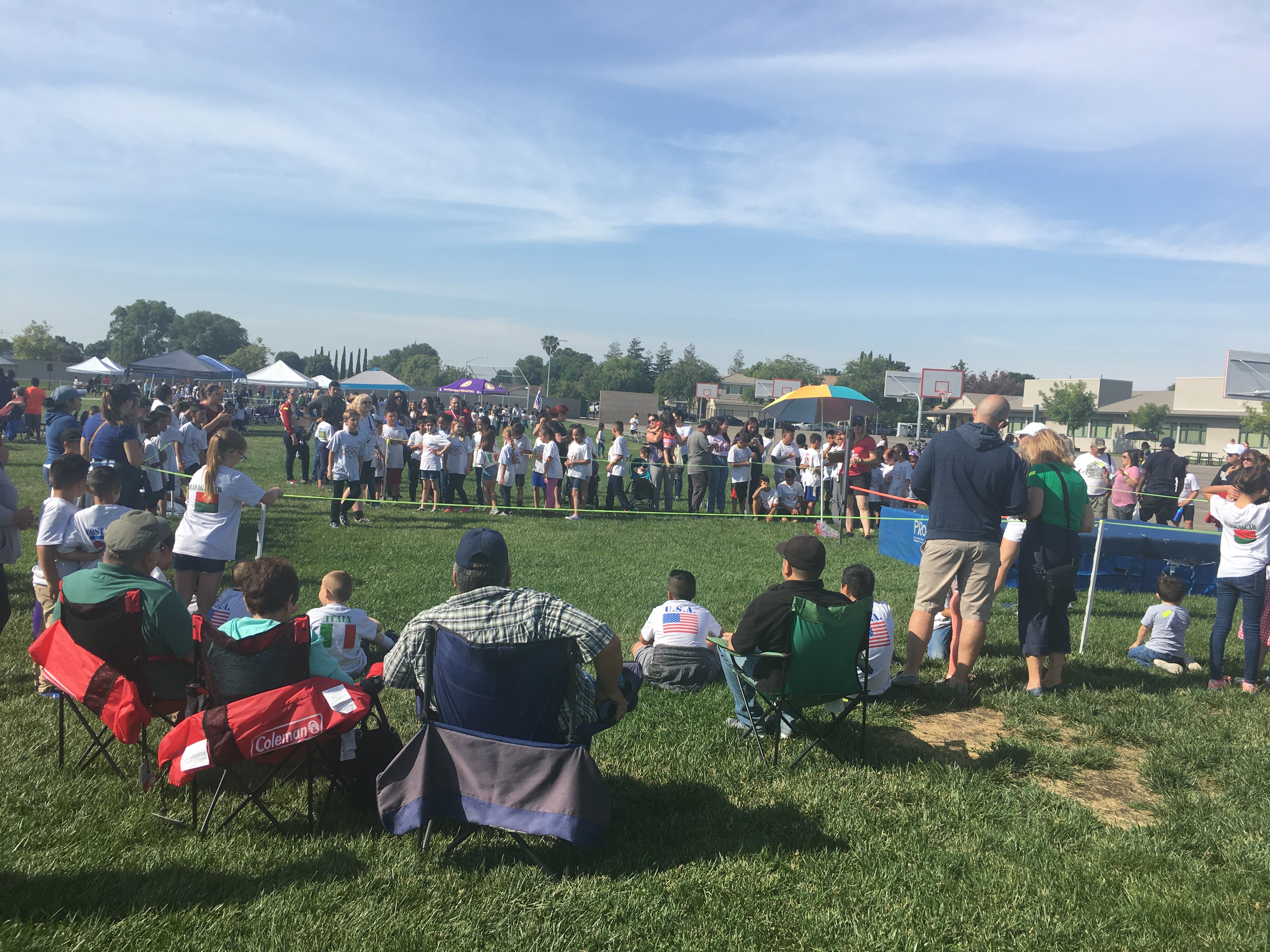 Photos of the School Olympics with the students and teachers participating