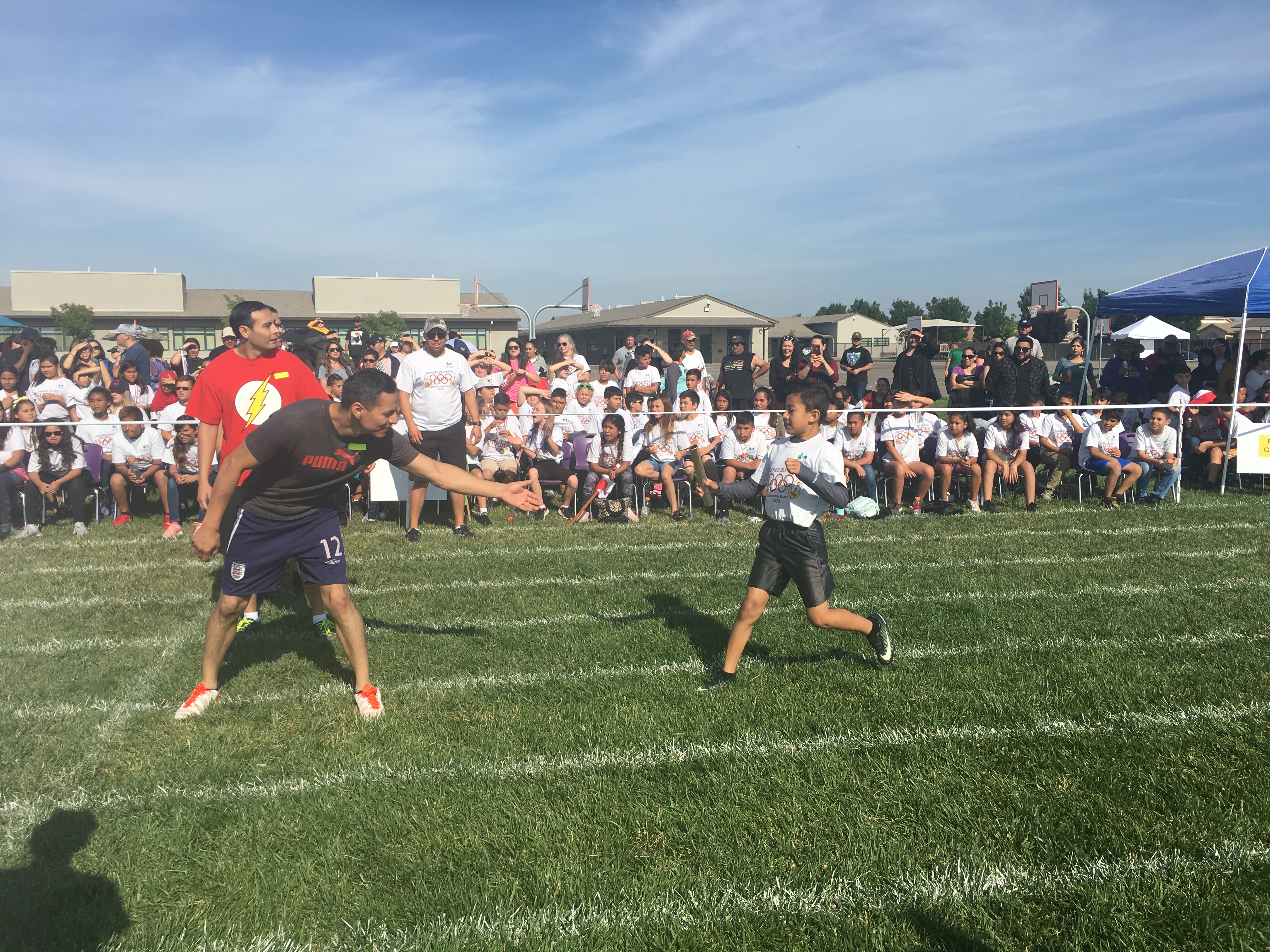 Photos of the School Olympics with the students and teachers participating