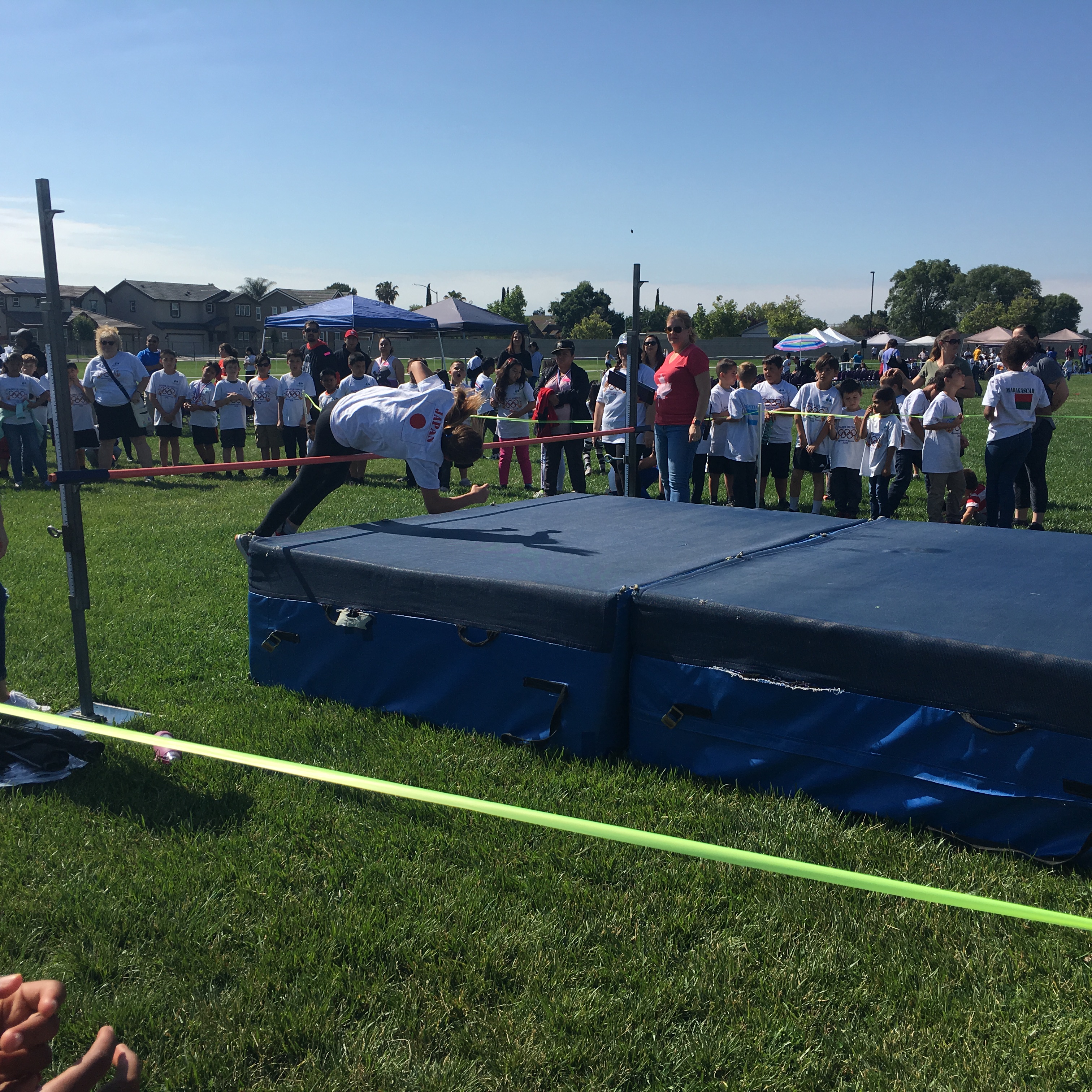 The students all enjoying different activities during their Mini-Olympics