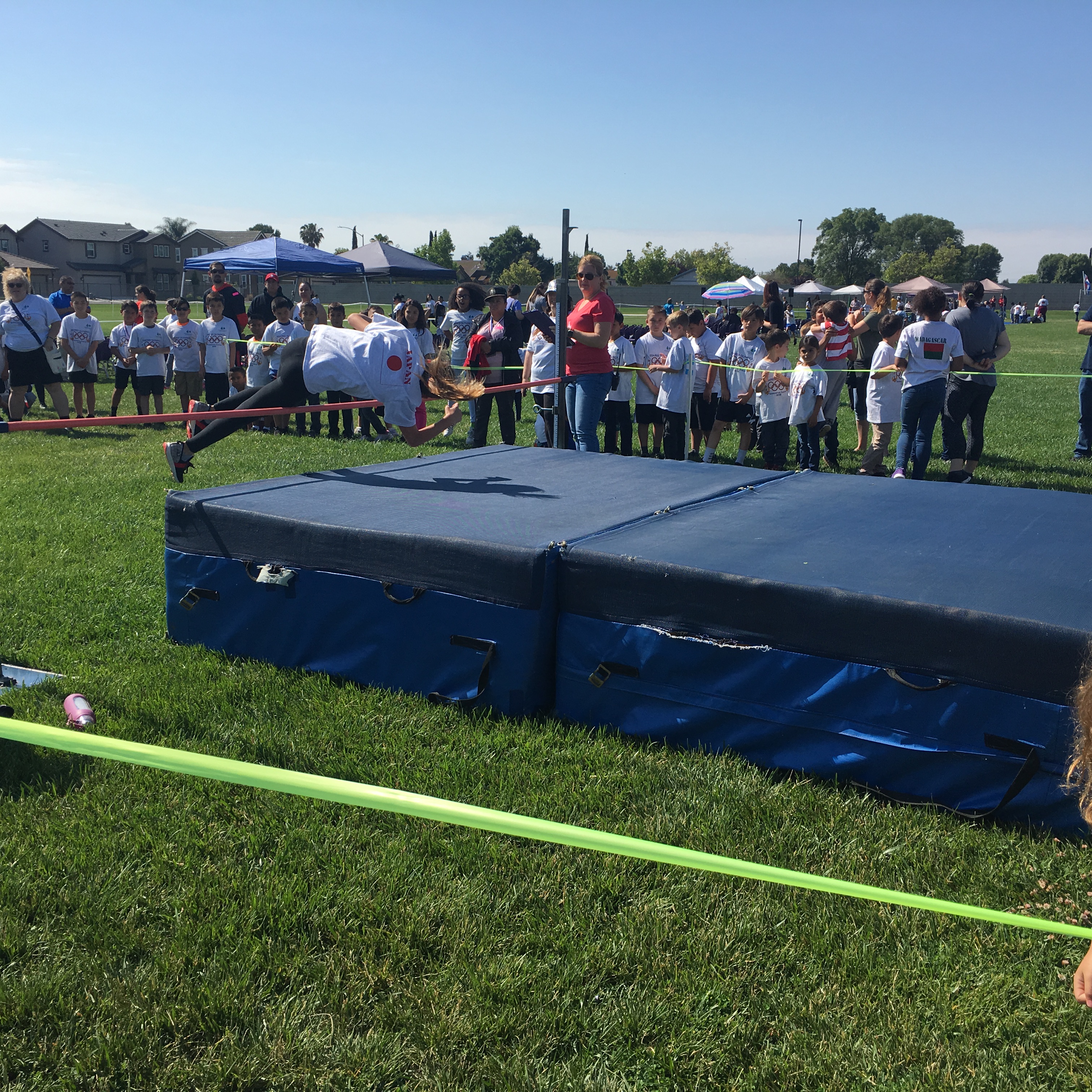The students all enjoying different activities during their Mini-Olympics