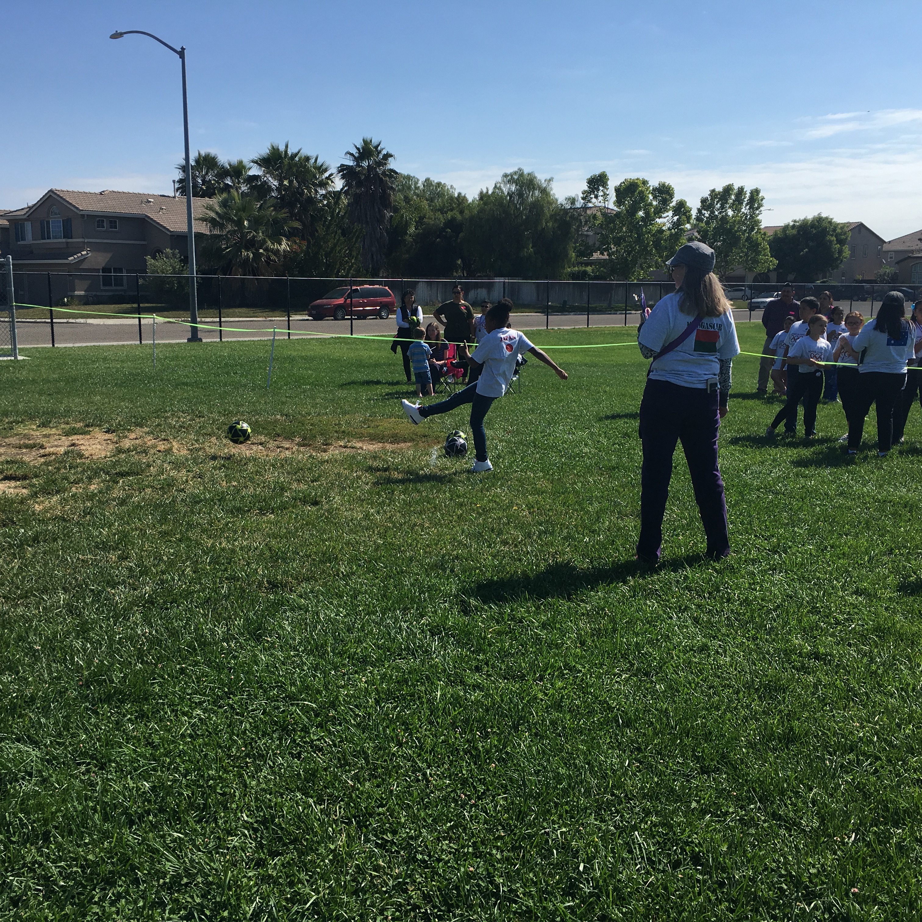 The students all enjoying different activities during their Mini-Olympics