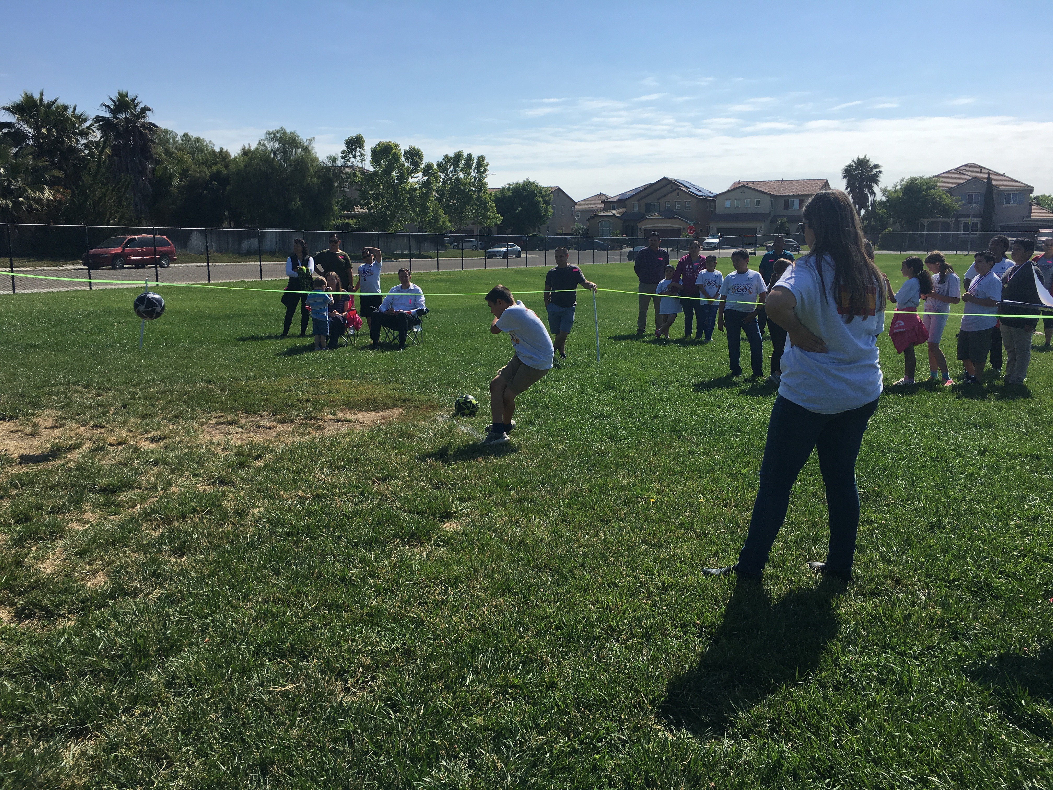The students all enjoying different activities during their Mini-Olympics