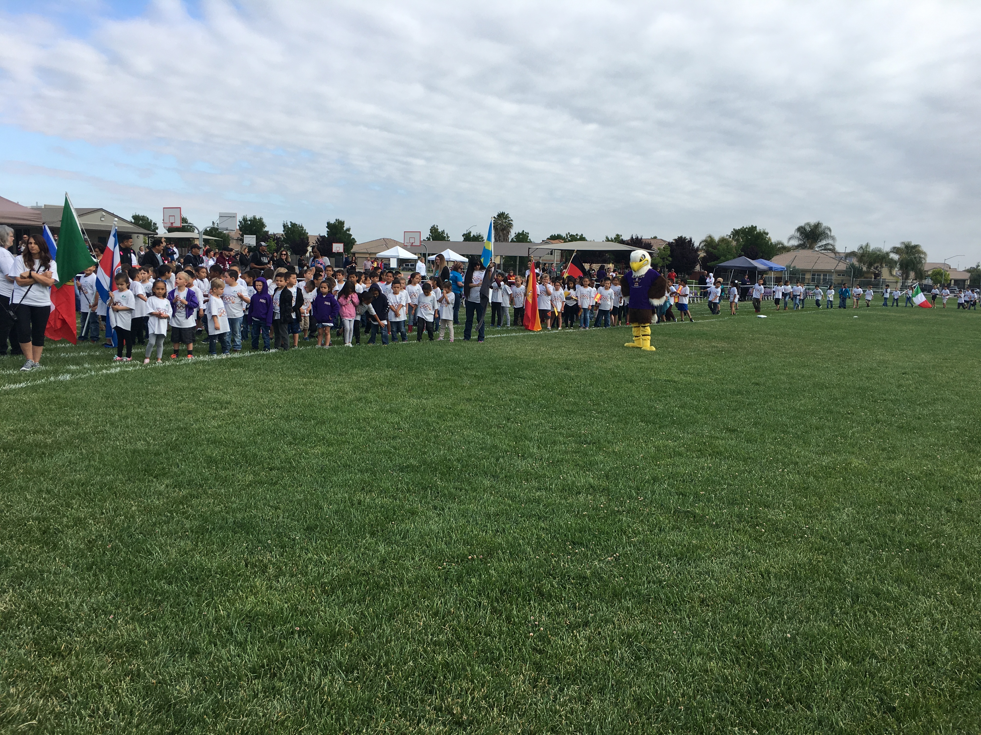The students all enjoying different activities during their Mini-Olympics