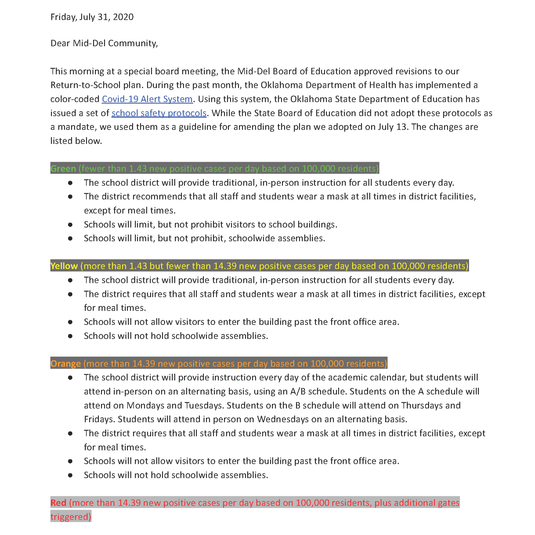 Dr. Cobb's Letter