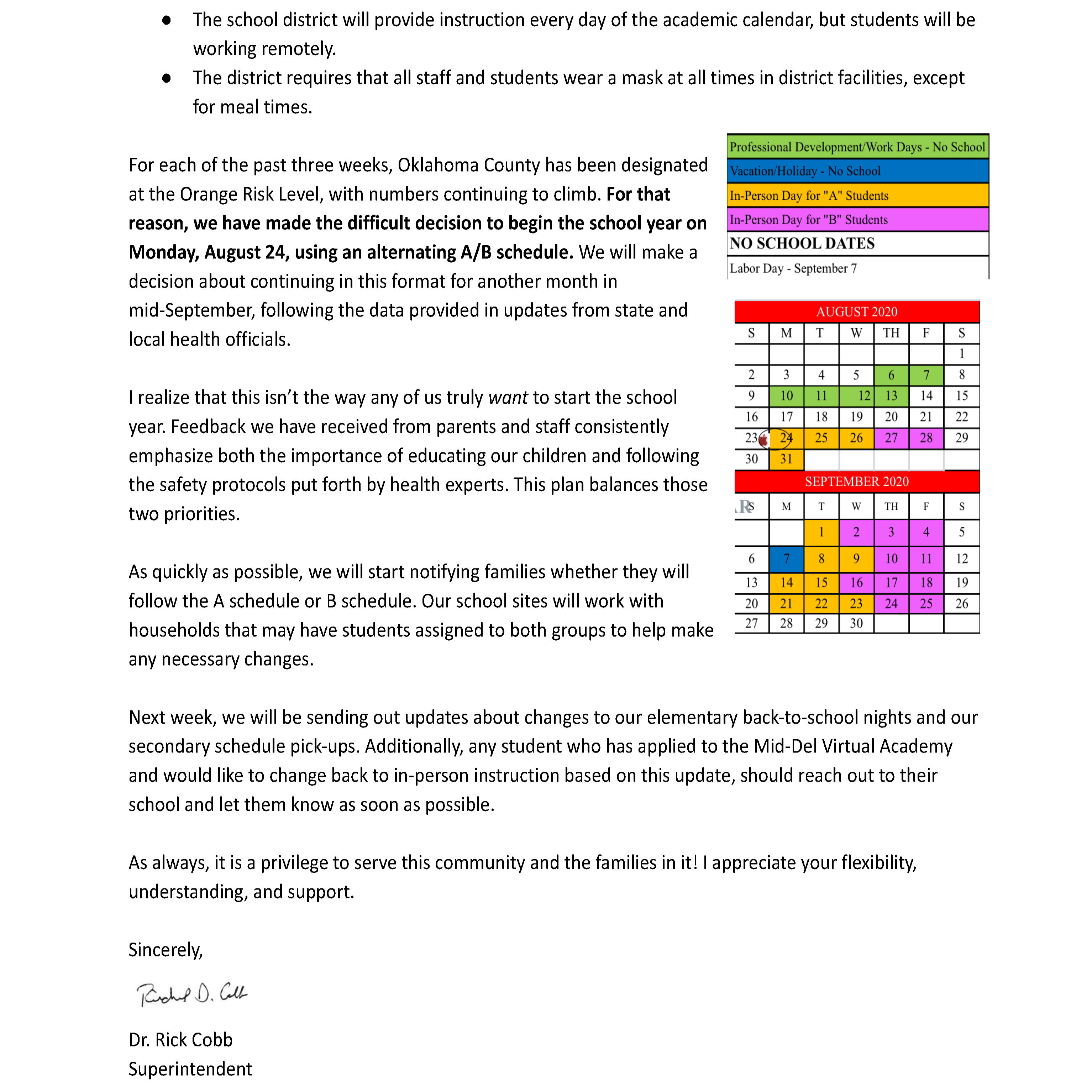 Dr. Cobb's Letter continued