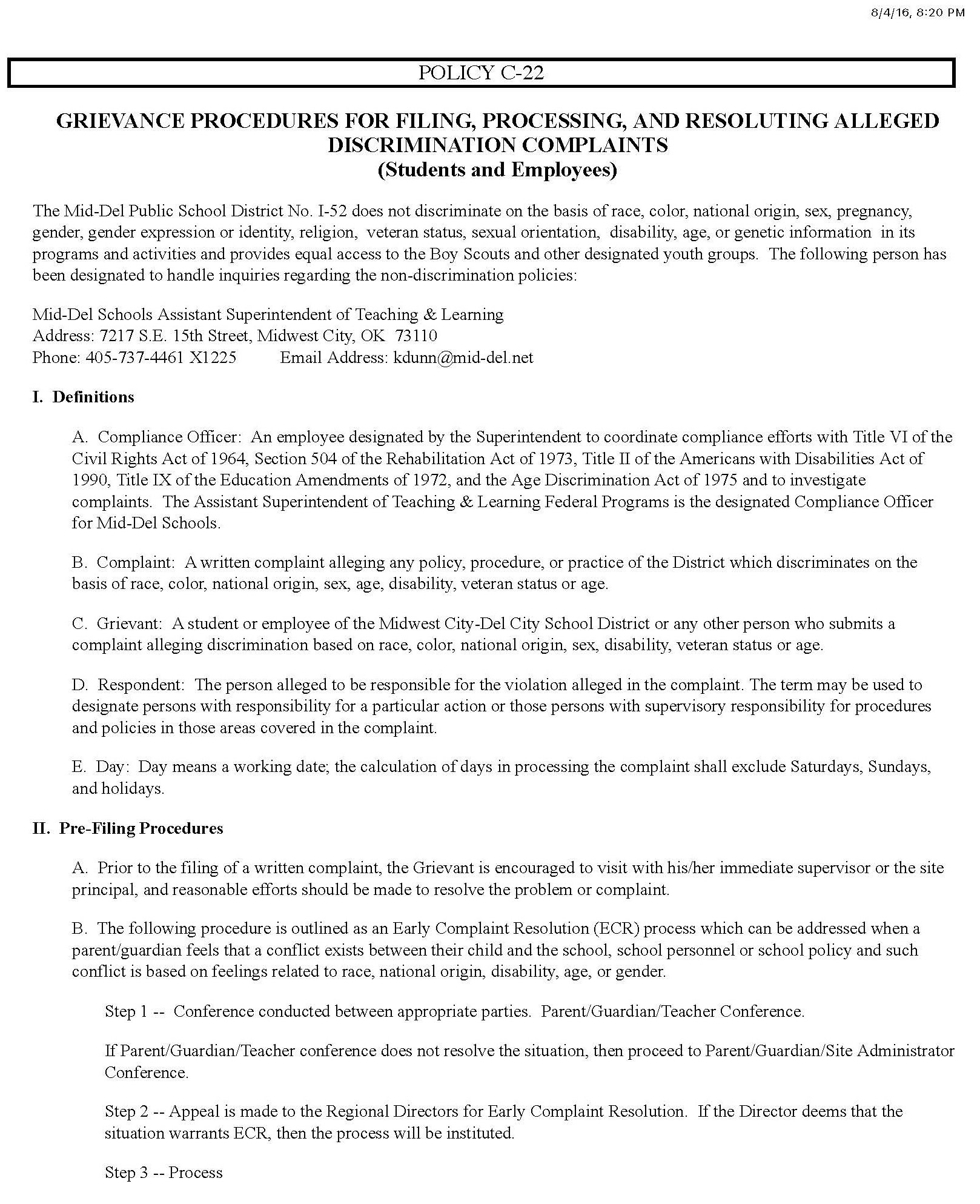 Page 1 of the Title Compliance