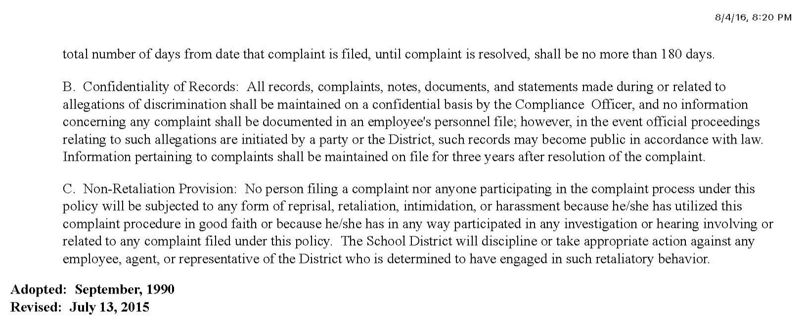 Page 3 of the Title Compliance