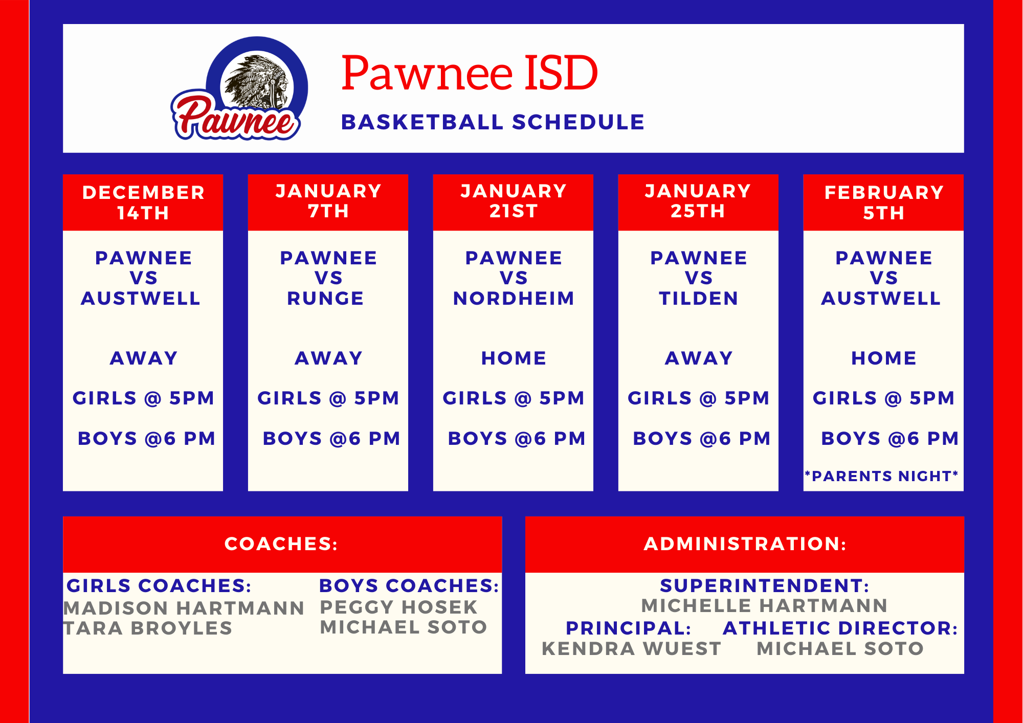 Basketball Pawnee ISD