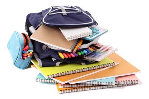 stack of school supplies