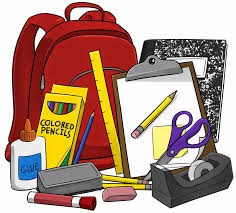 pile of school supplies