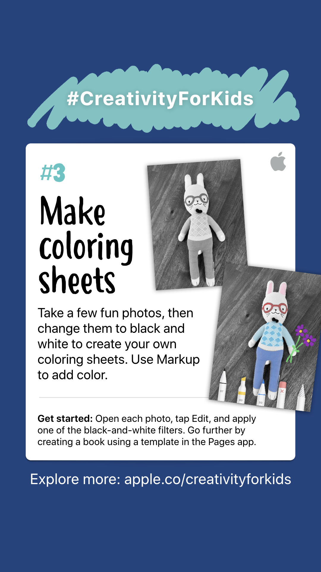Creative activities 1-10 for kids to make with iPads