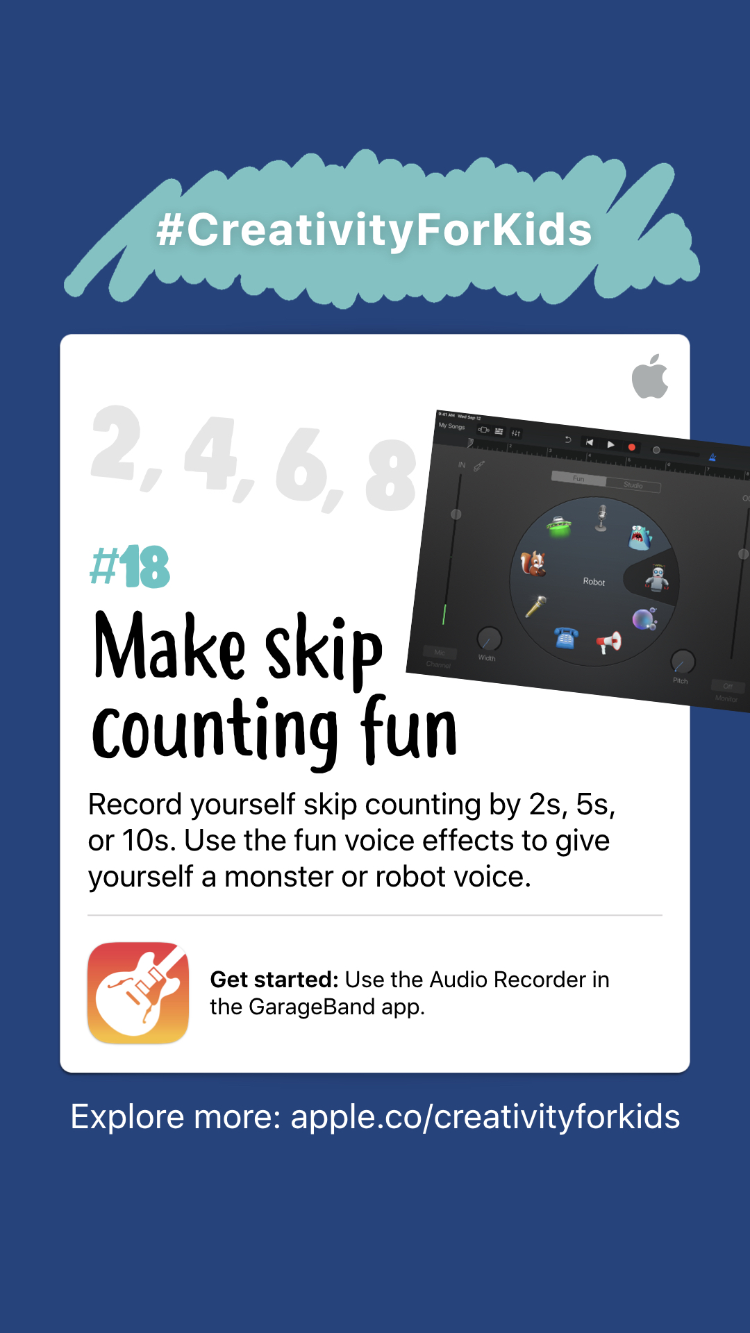 Creative activities 1-10 for kids to make with iPads