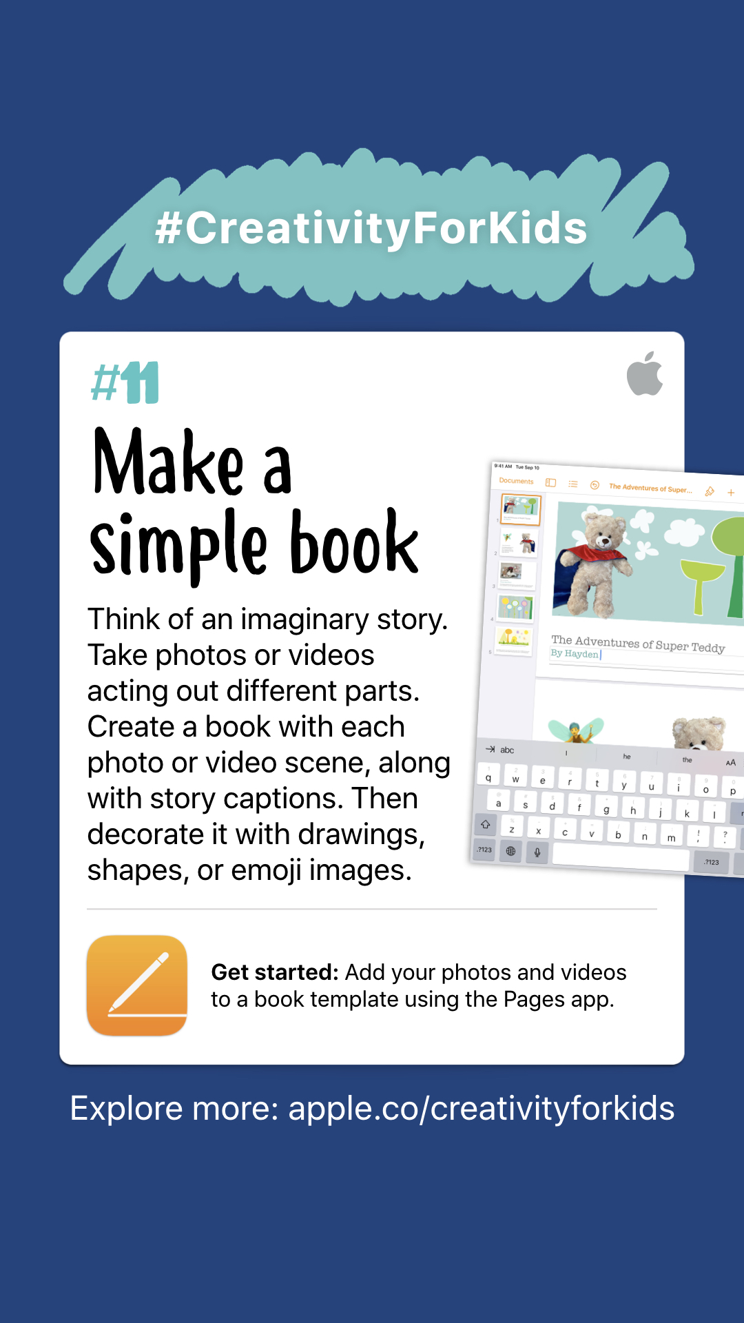 Creative activities 1-10 for kids to make with iPads