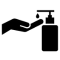 image of hand and bottle of hand sanitizer