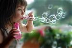 blowing bubbles