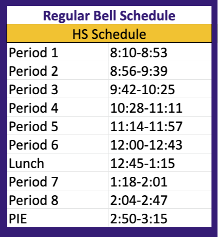 Bell Schedule