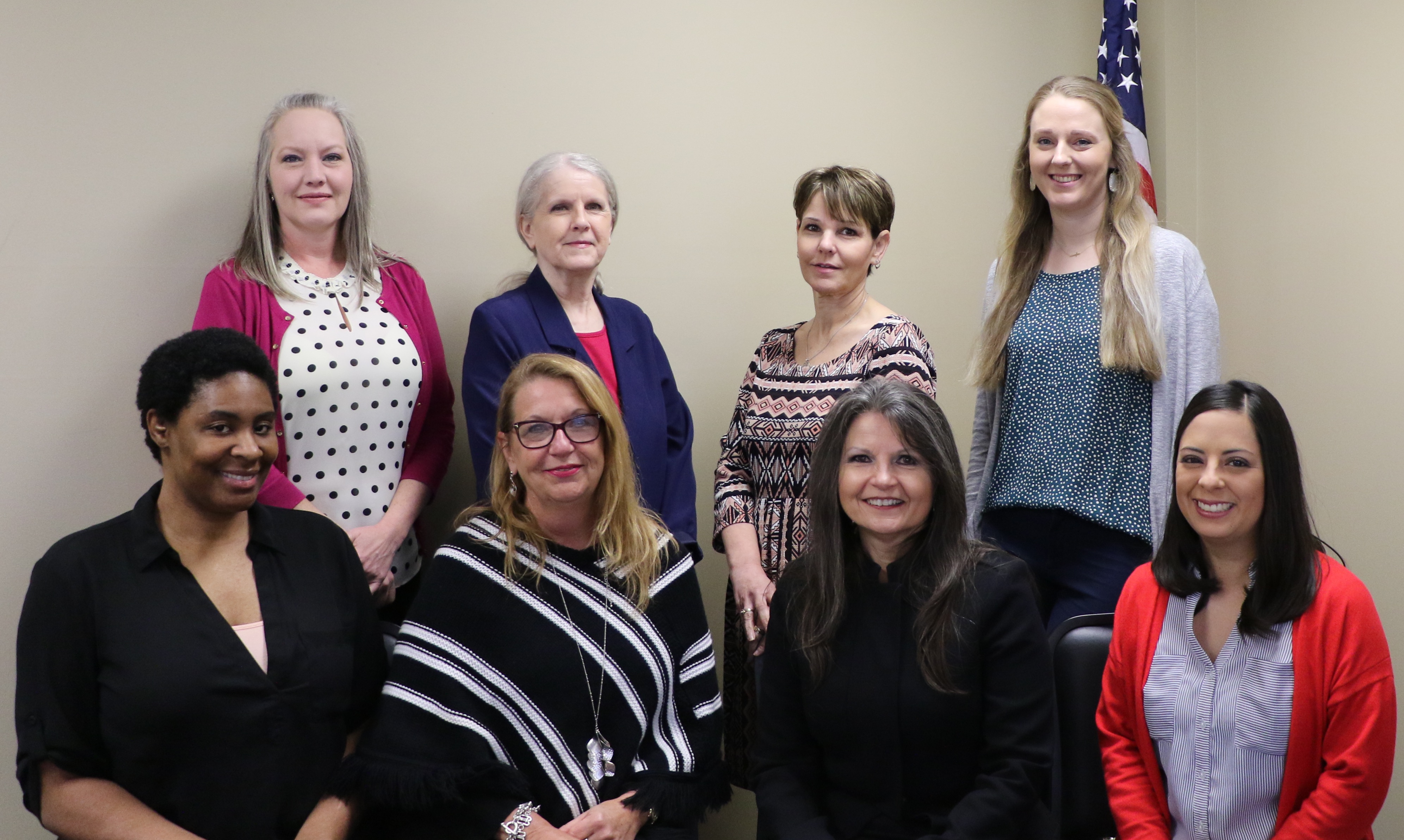 Back row, L-R: Sharon Everett, Theresa Worthy, Teresa Jaloway, Kati Drennan. Front Row, L-R: Gabriel Chamberlain, Debbie Ulrich, Gladys Hein, Aileen Woods