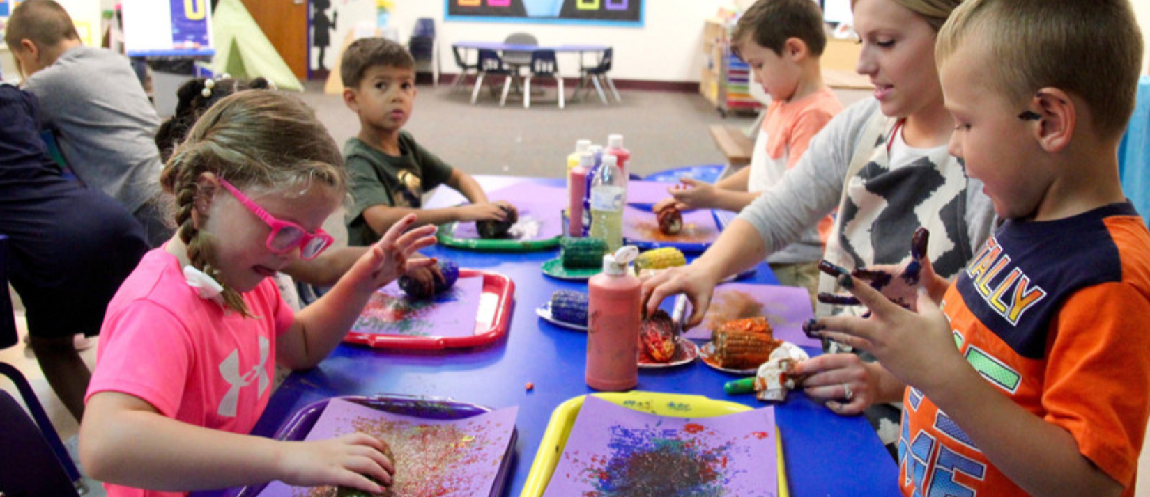 photo of students working on crafts