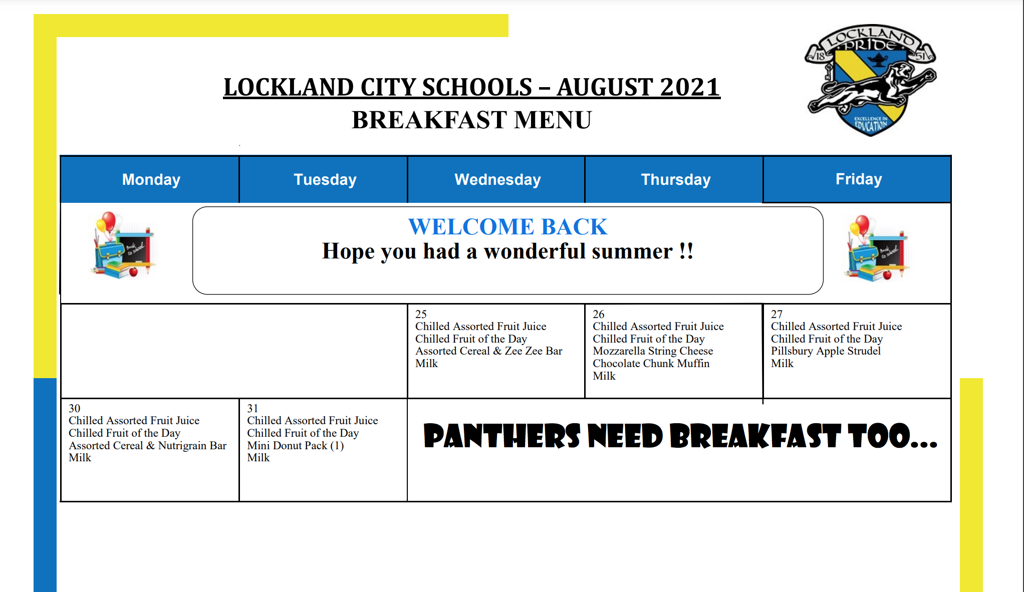 Lockland August 21 Breakfast