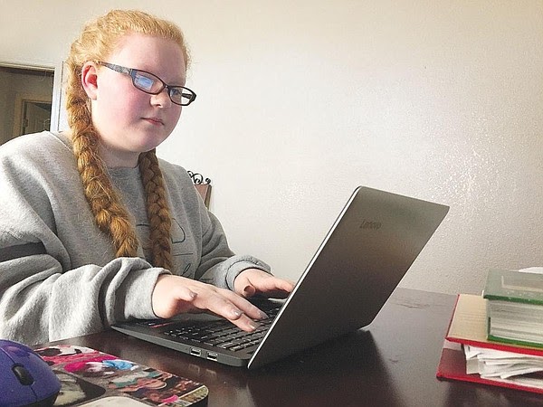 student at computer