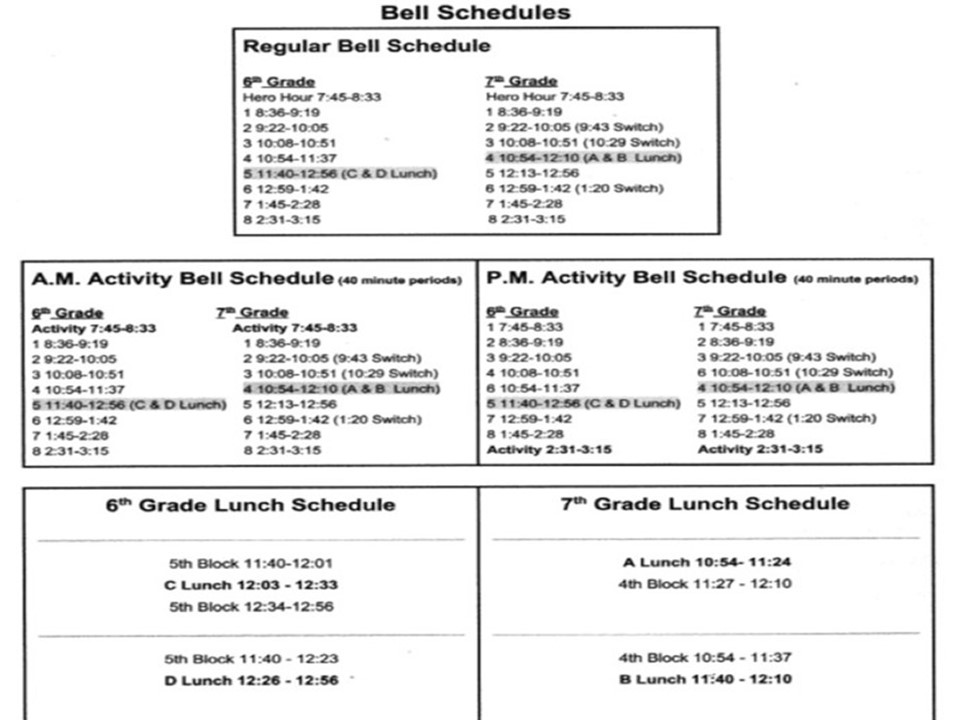 Bell Schedule