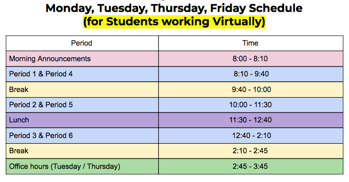 For students working Virtually