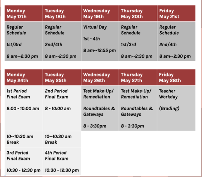 Final Exam Schedule